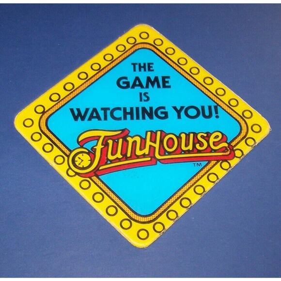 Funhouse Pinball Machine Plastic Promo Game Coaster Original NOS 1990 - Picture 2 of 2
